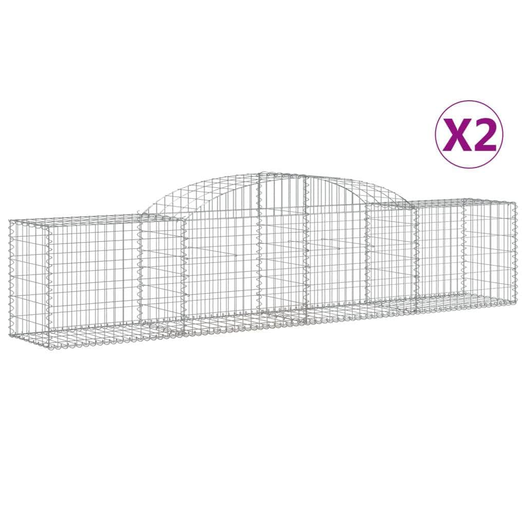 Galvanised Arched Gabion Baskets: A Duo of Elegance