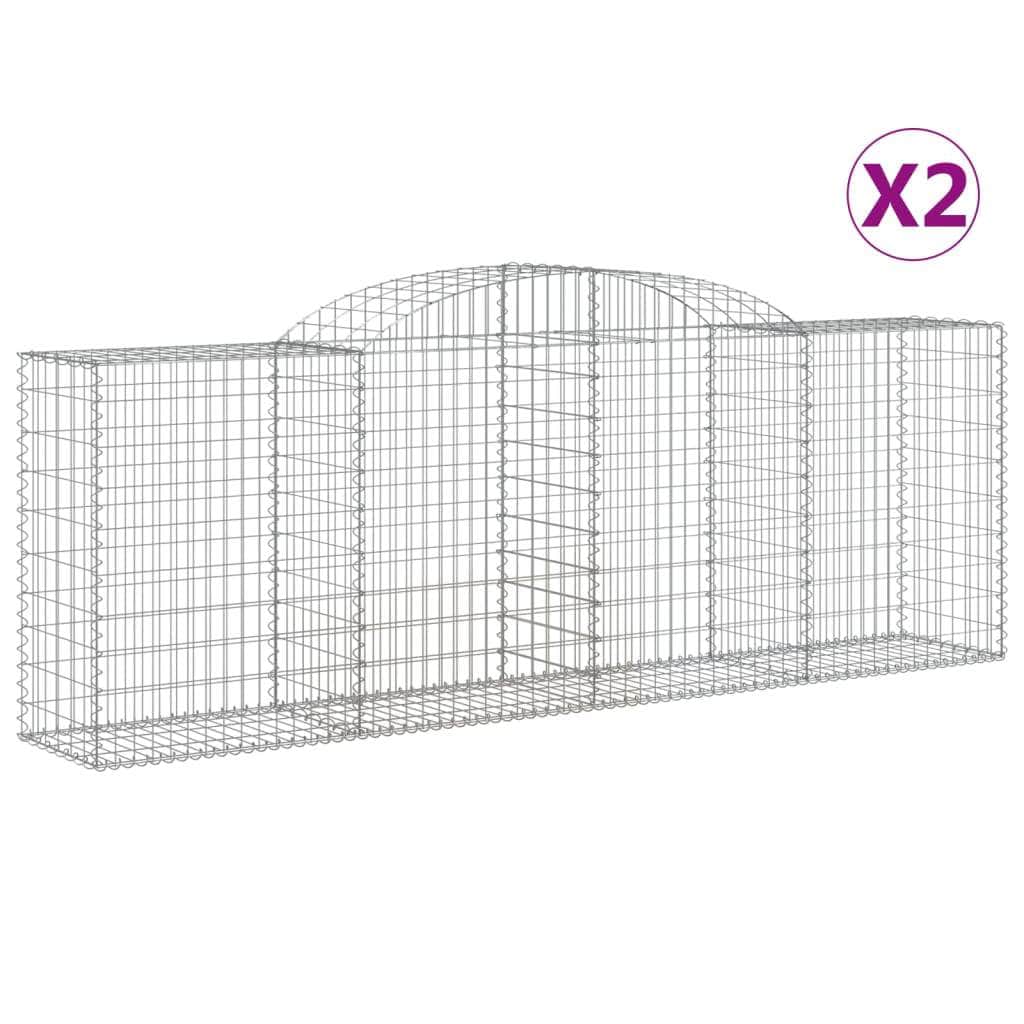 Galvanized Iron Archways: Pair of Structural Gabion Baskets