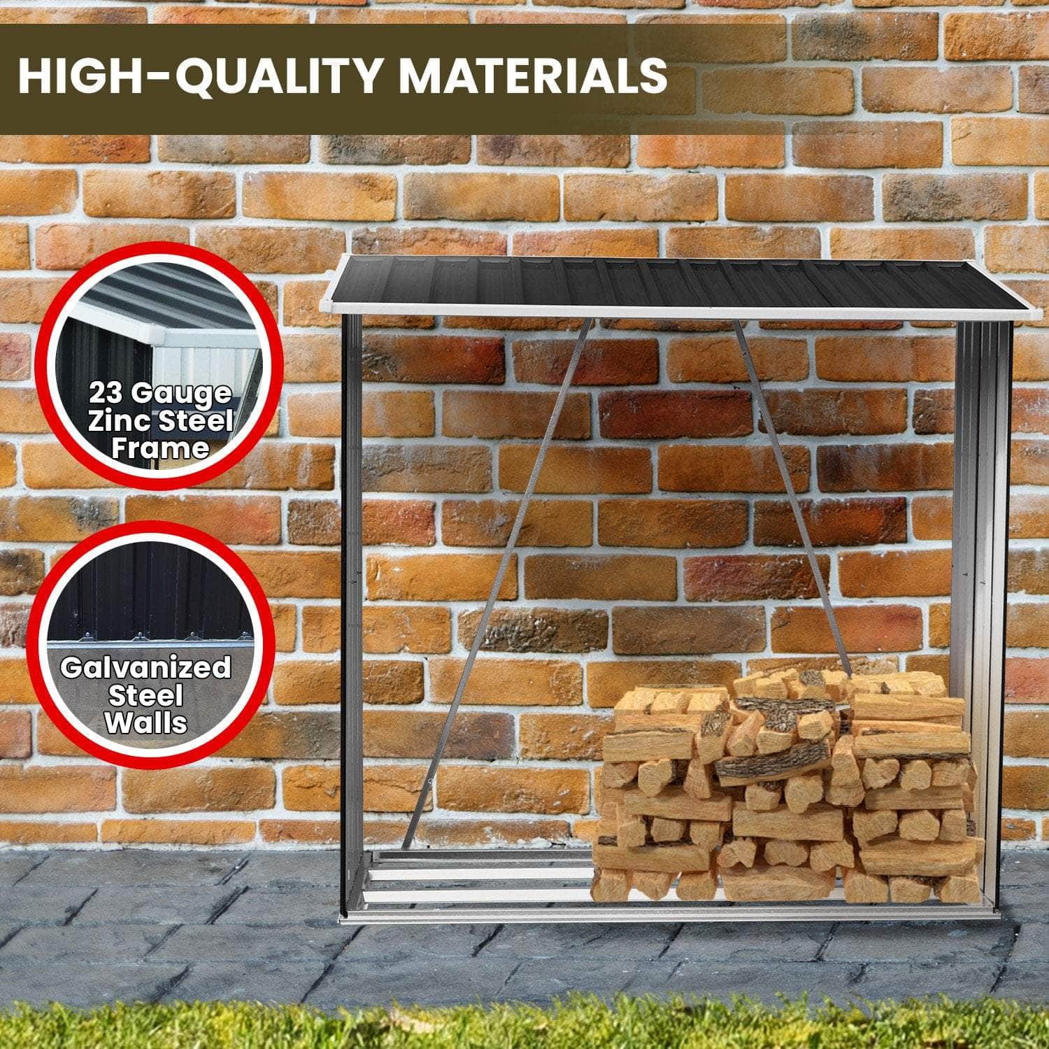 Galvanized Steel Wood Storage Shed - outdoor > garden care - photo 19