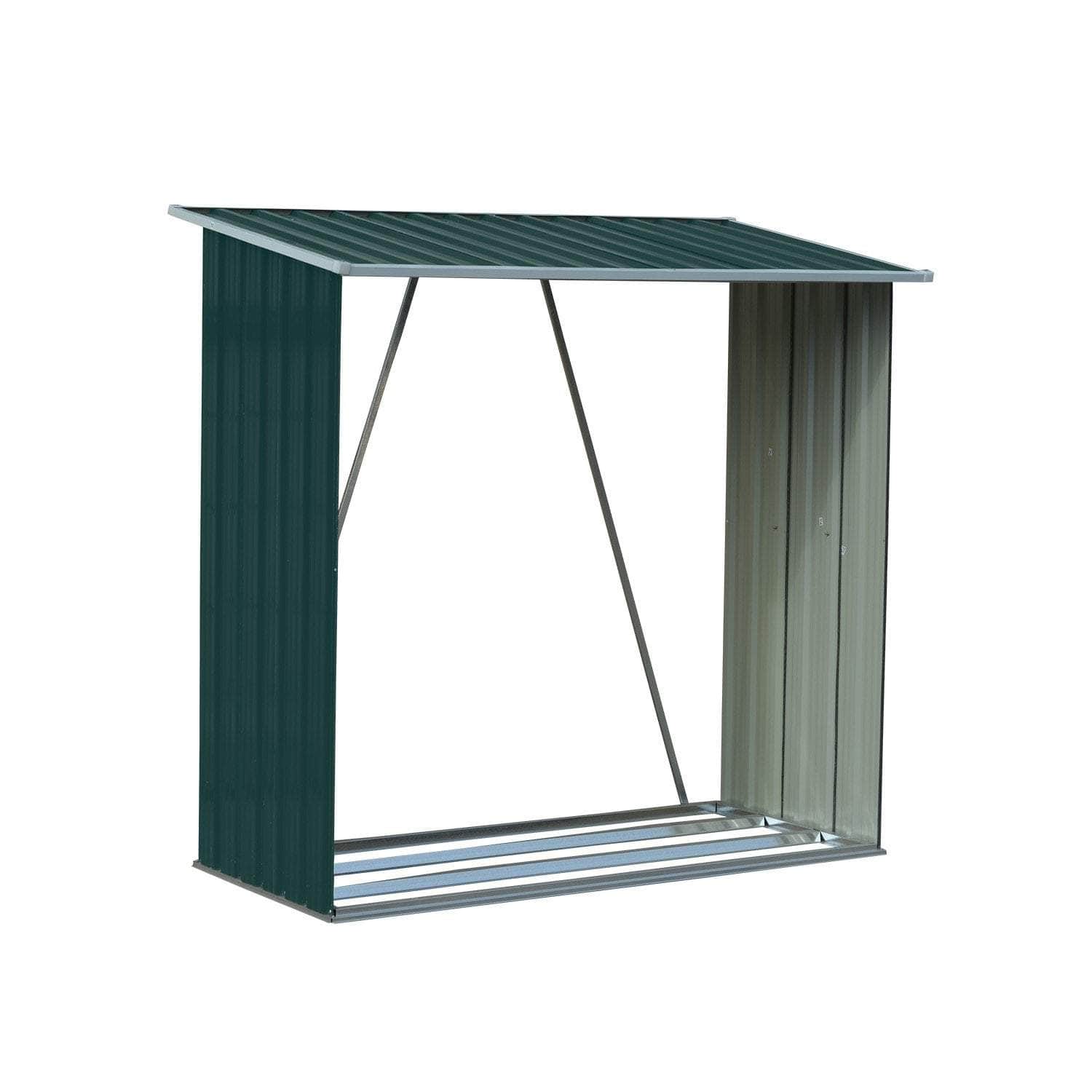 outdoor > garden care - Galvanized Steel Wood Storage Shed - photo 11