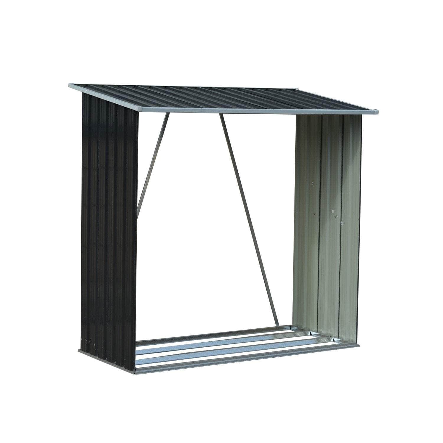 Galvanized Steel Wood Storage Shed | outdoor > garden care