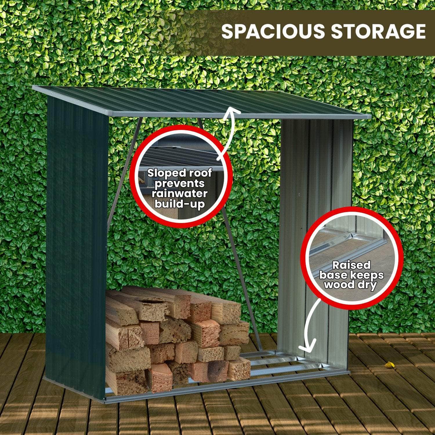 Galvanized Steel Wood Storage Shed | outdoor > garden care - photo 13