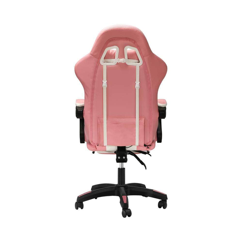 Gaming Chair 7 RGB LED 8 Points Massage Racing Recliner Office Computer