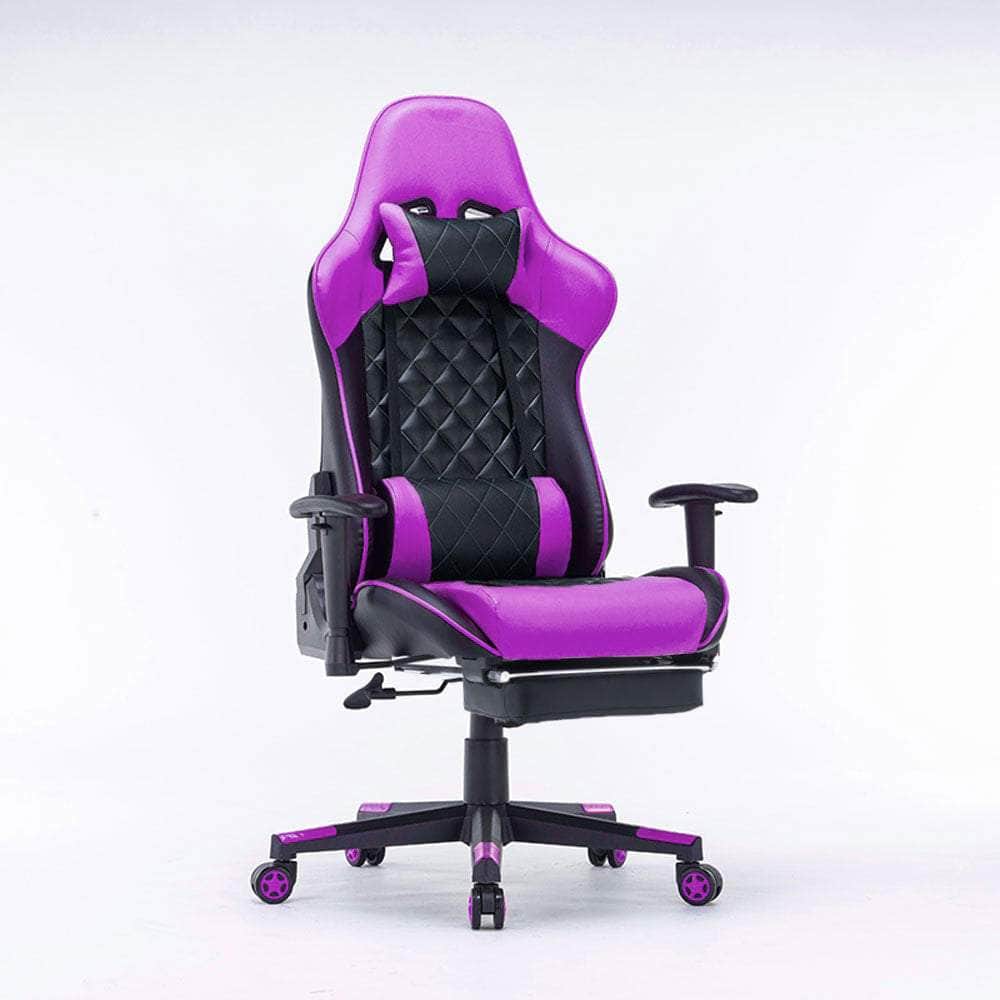 Gaming Chair Ergonomic Racing Chair Reclining Gaming Pink White