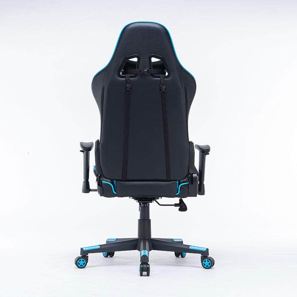Gaming Chair Ergonomic Racing Chair Reclining Gaming Seat 3D Armrest Footrest Black