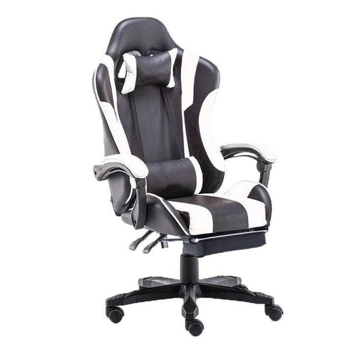 Gaming Chair Executive Racer Recliner - Large, Black/White