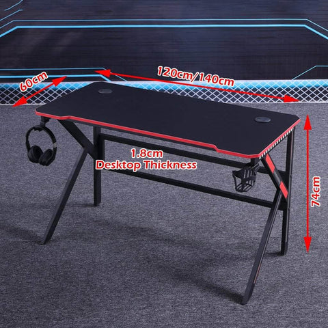 Gaming Desk Desktop Pc Computer Desks Table Office Laptop K-Shaped Legs Black