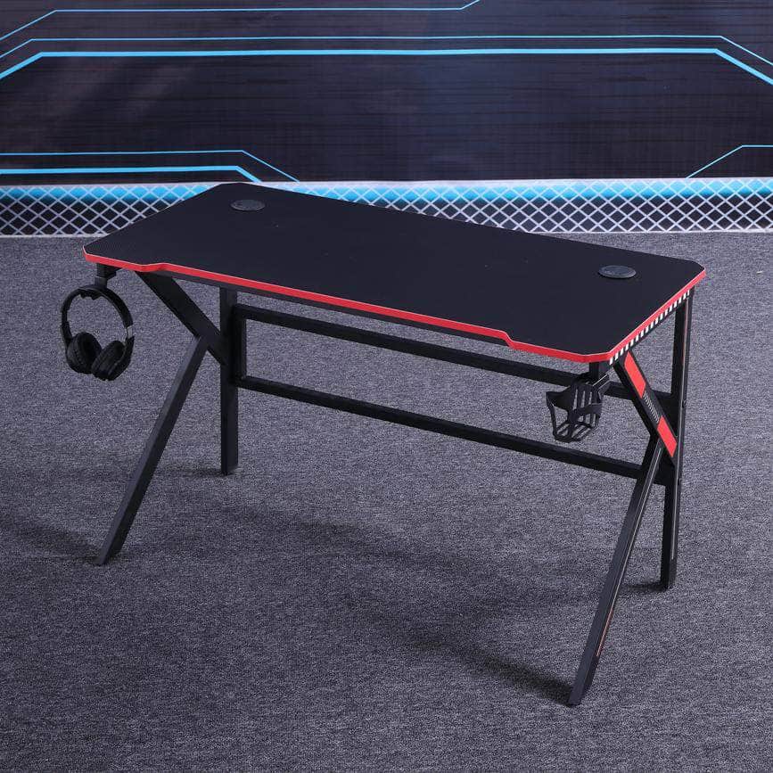 Gaming Desk Desktop Pc Computer Desks Table Office Laptop K-Shaped Legs Black