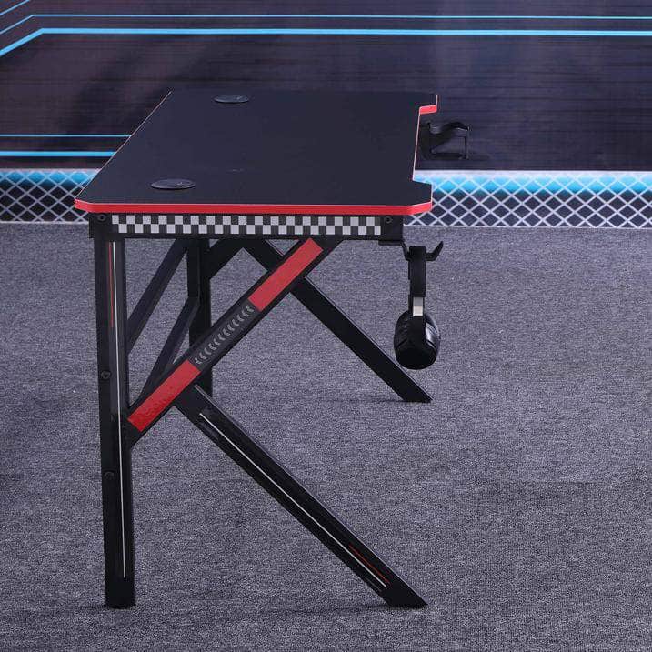Gaming Desk Desktop Pc Computer Desks Table Office Laptop K-Shaped Legs Black