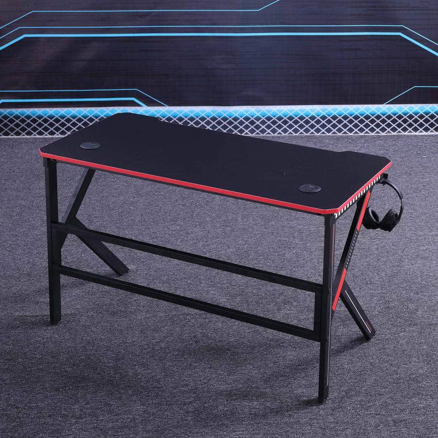 Gaming Desk Desktop Pc Computer Desks Table Office Laptop K-Shaped Legs Black