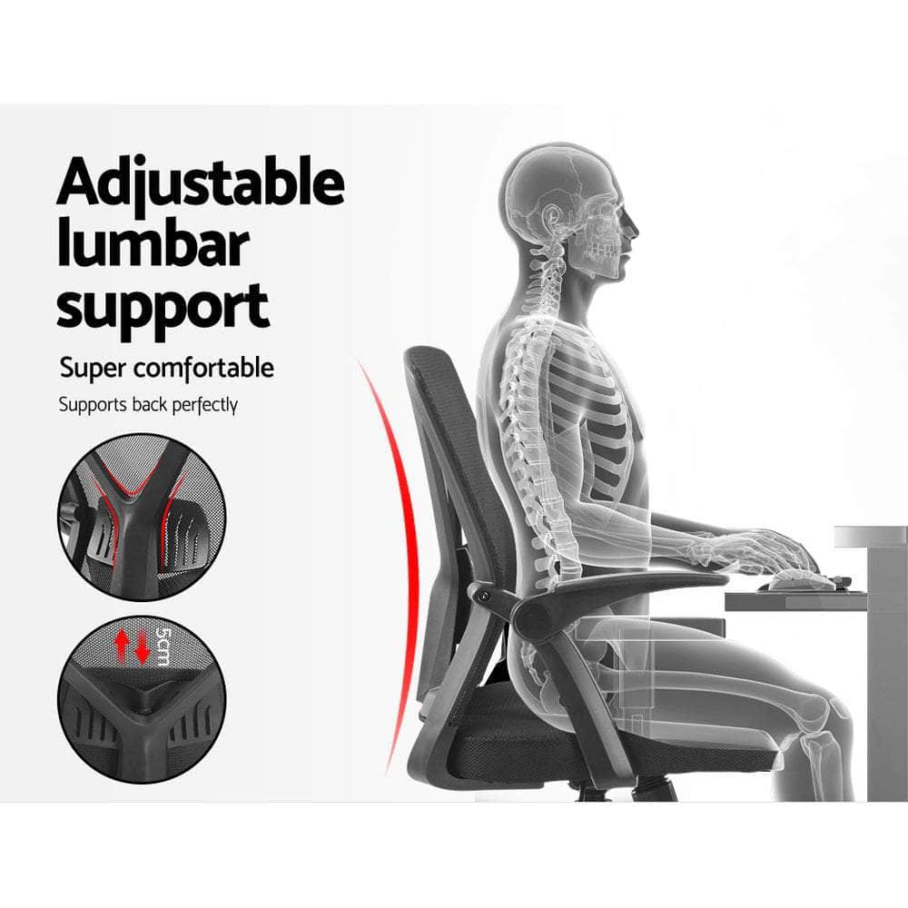 Gaming Office Chair Mesh Computer Chairs Mid Back Black/Grey