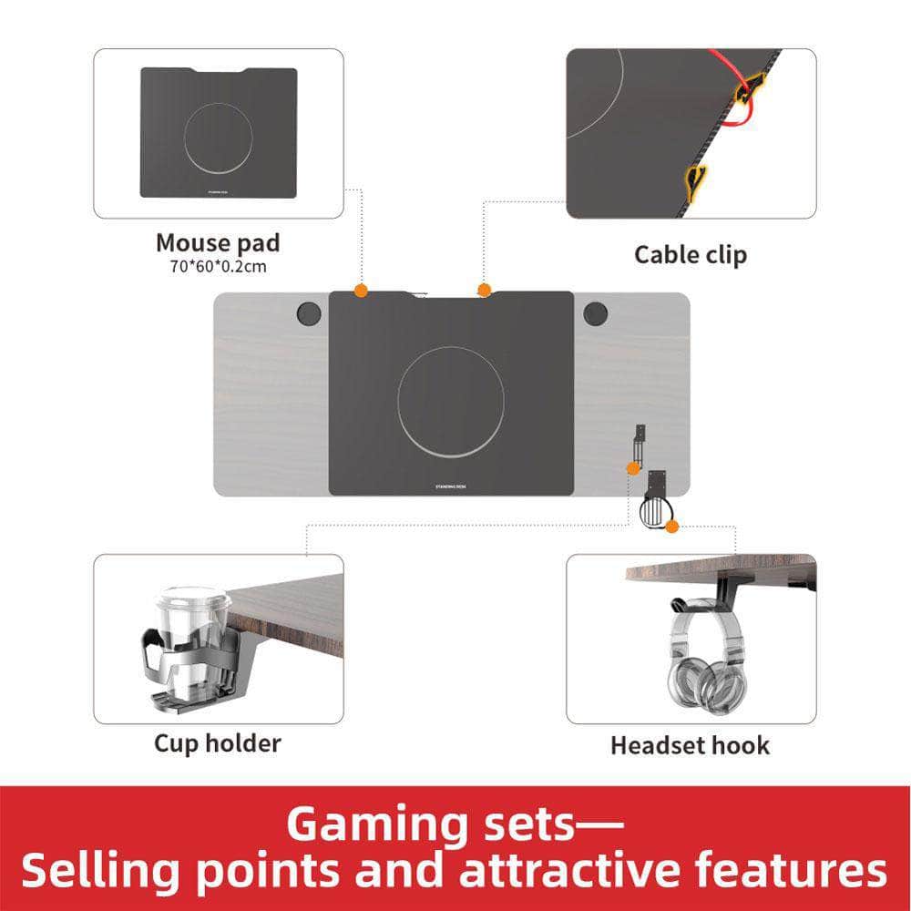 Gaming Standing Desk Home Office Lift Electric Height Adjustable Sit Motorized