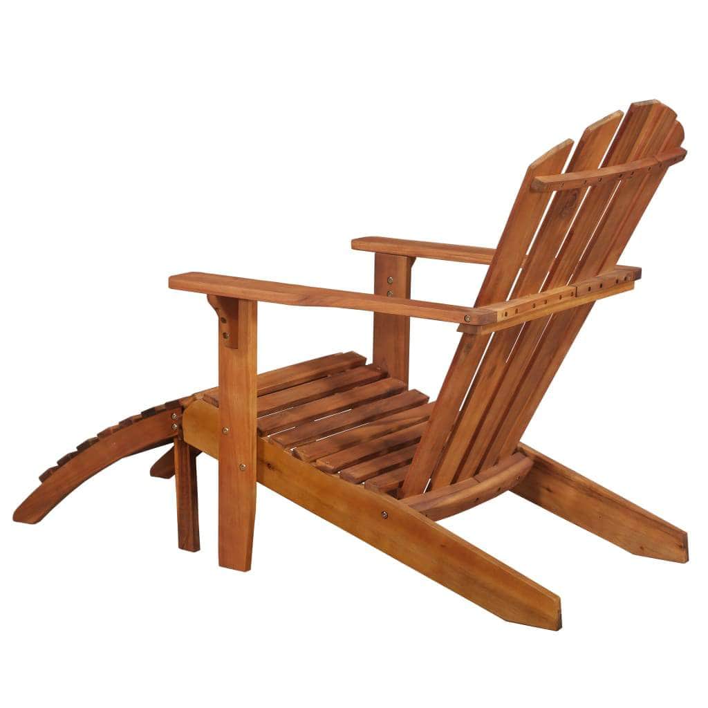 Garden Adirondack Chair with Footrest Solid Acacia Wood - Simple deals