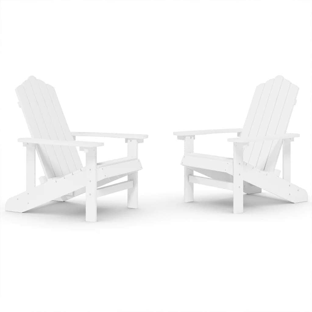 Garden Adirondack Chairs 2 pcs HDPE White