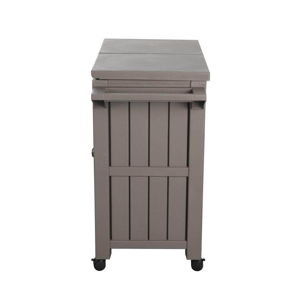 Garden Bar Serving Cart with Cooler Taupe