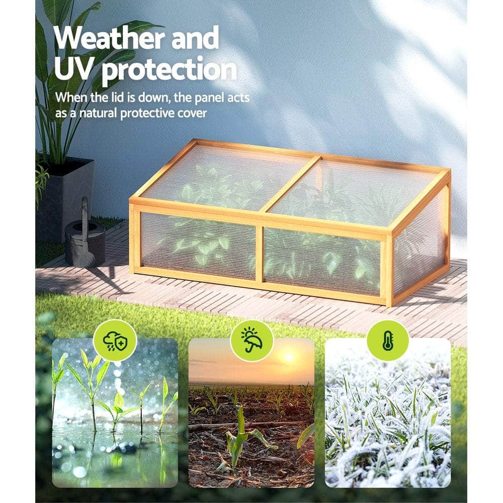 Garden Bed 110x58x42cm Wooden Planter Box Raised Container Growing, Wooden finish