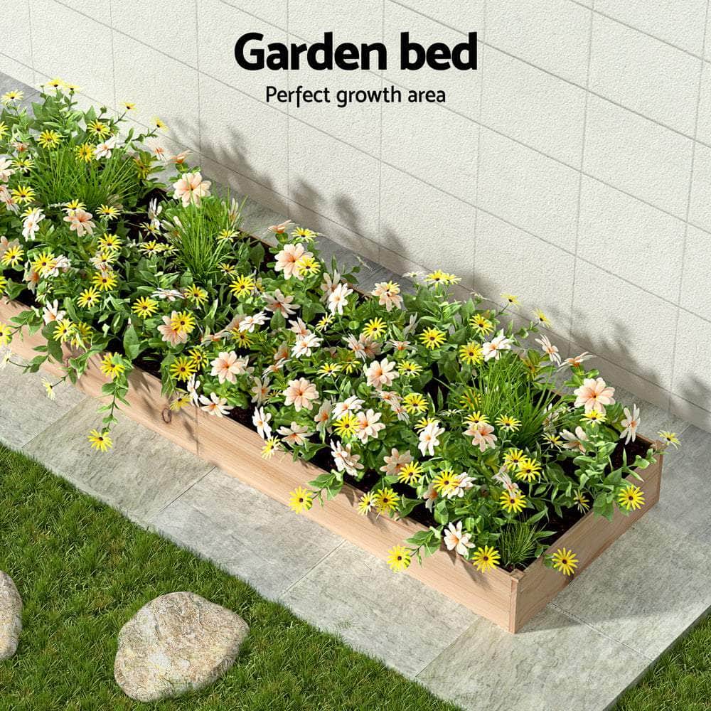 Garden Bed 150x90x30cm Wooden Planter Box Raised Container Growing | Garden Beds & Planters