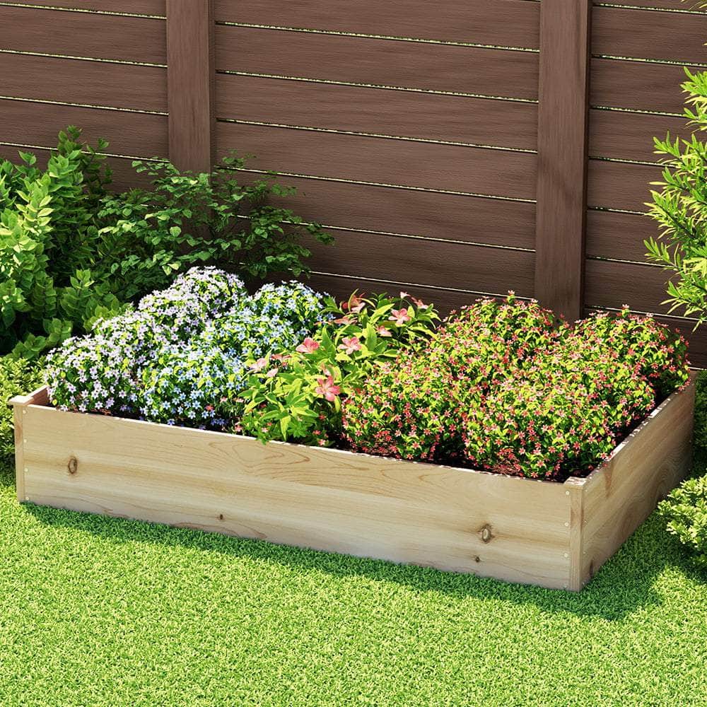Garden Bed 150x90x30cm Wooden Planter Box Raised Container Growing, Wooden finish