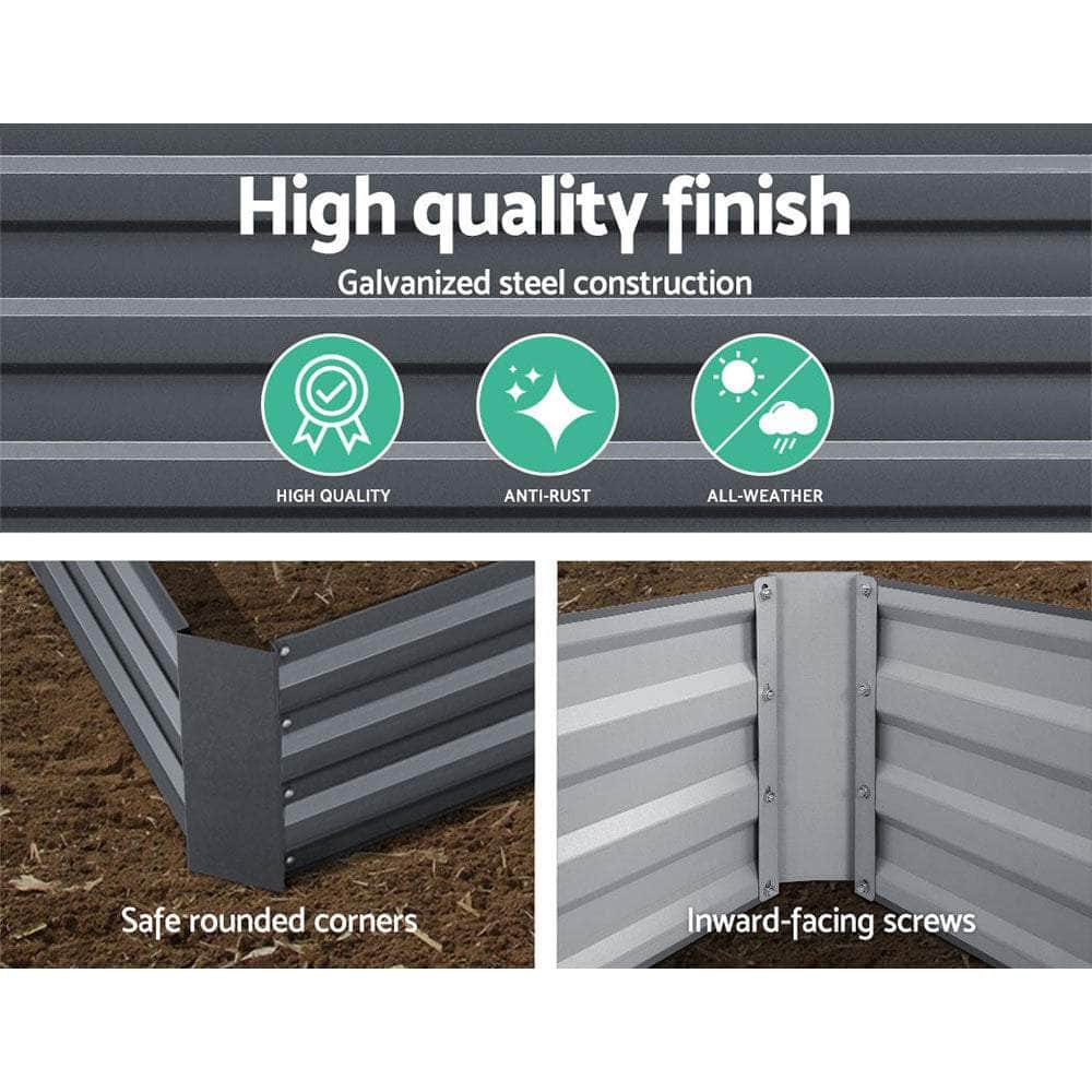 Garden Bed 210x90cm Planter Box Raised Container Galvanised Steel