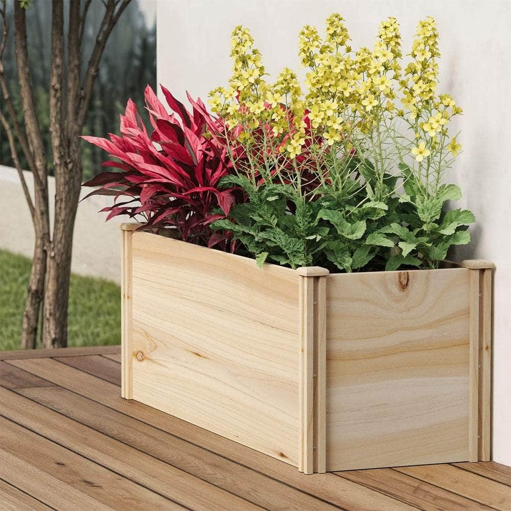 Garden Bed 240x45x45cm Raised Wooden Planter Outdoor Vegetable Flower Box