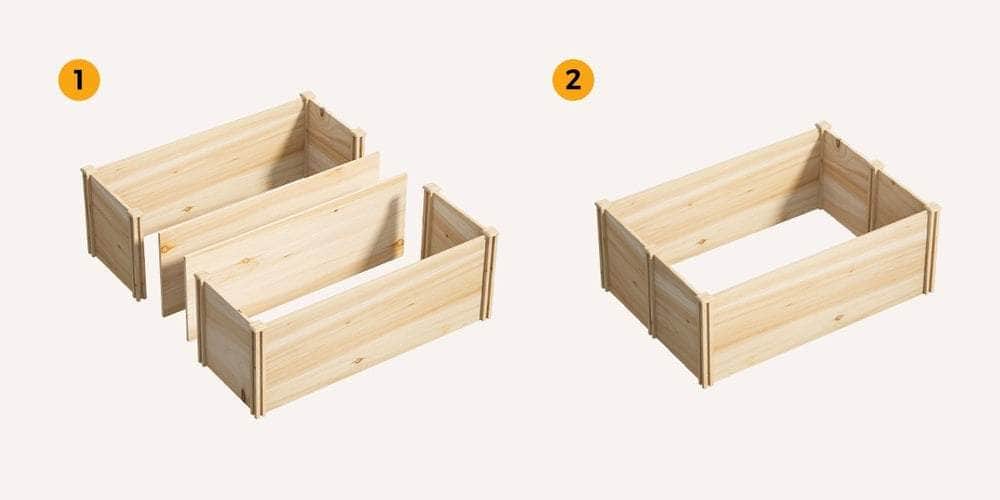 Garden Bed 240x45x45cm Raised Wooden Planter Outdoor Vegetable Flower Box