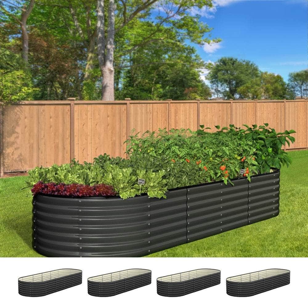 Garden Bed 240X80X56cm Galvanised Steel 4pcs