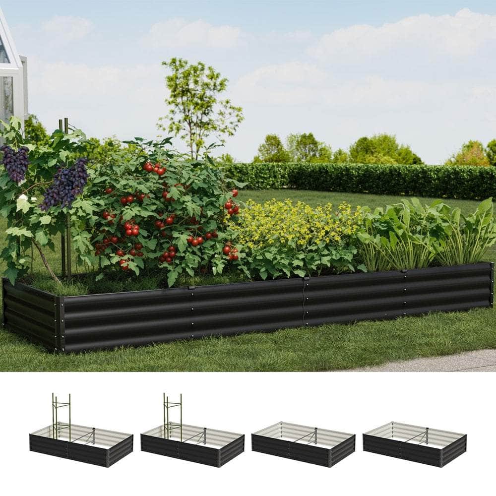 Garden Bed 290x90x30cm Planter Stand Box Galvanise