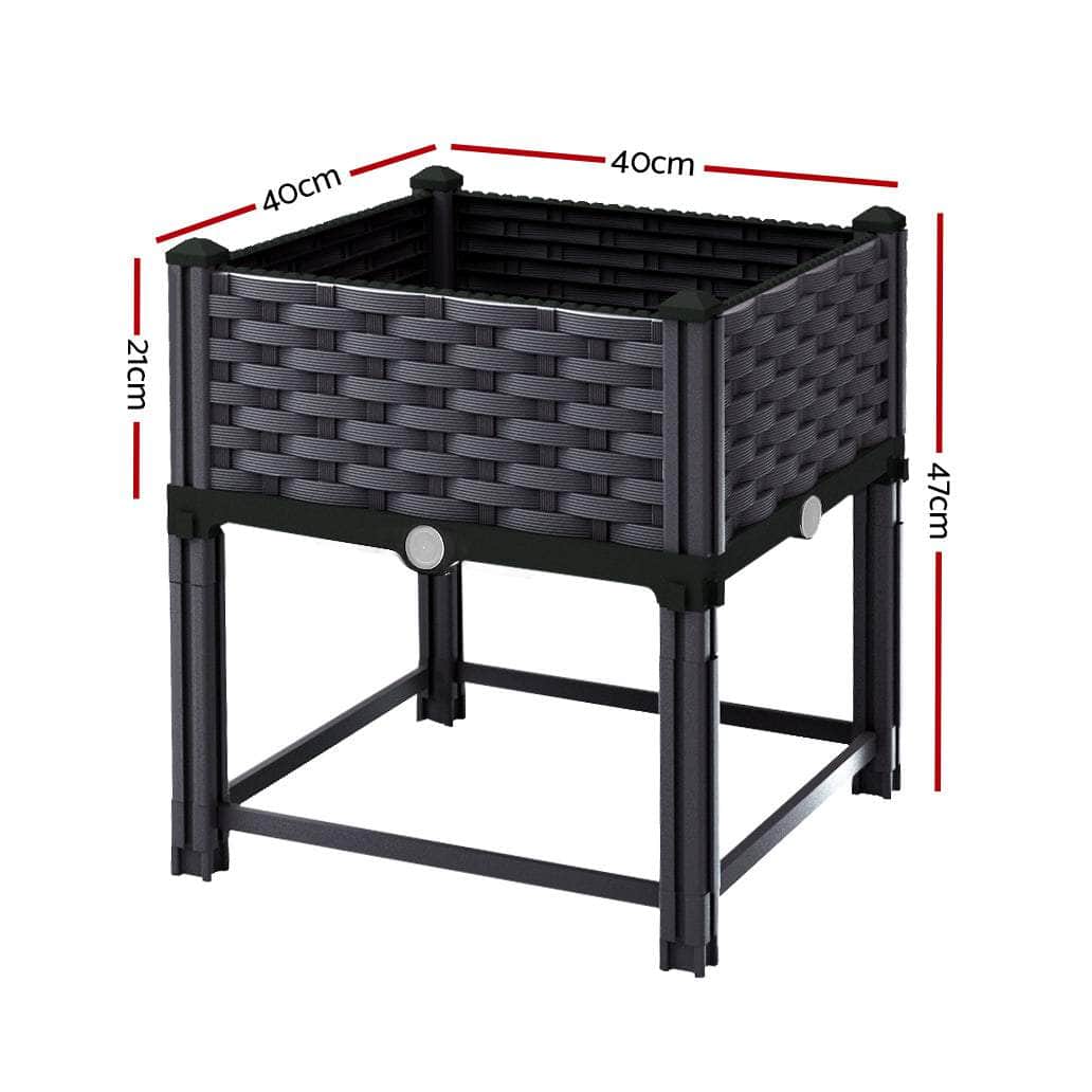 Greenhouses & Accessories - Garden Bed 40x40x23cm PP Planter Box Raised Container Growing Herb