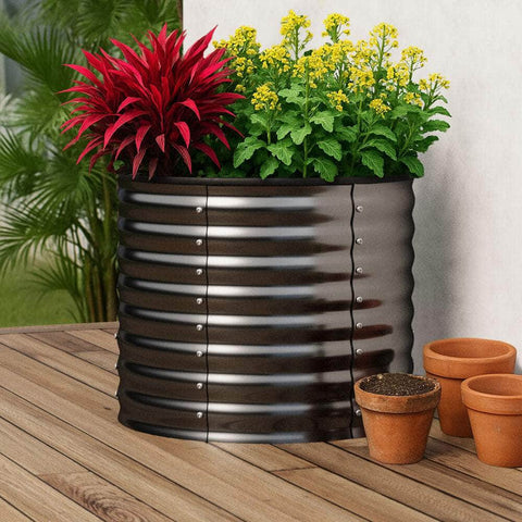 Garden Bed 80x68cm Galvanised Steel Round