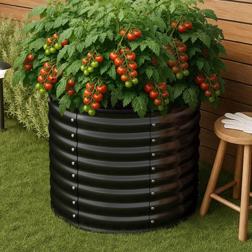 Garden Bed 80x68cm Galvanised Steel Round