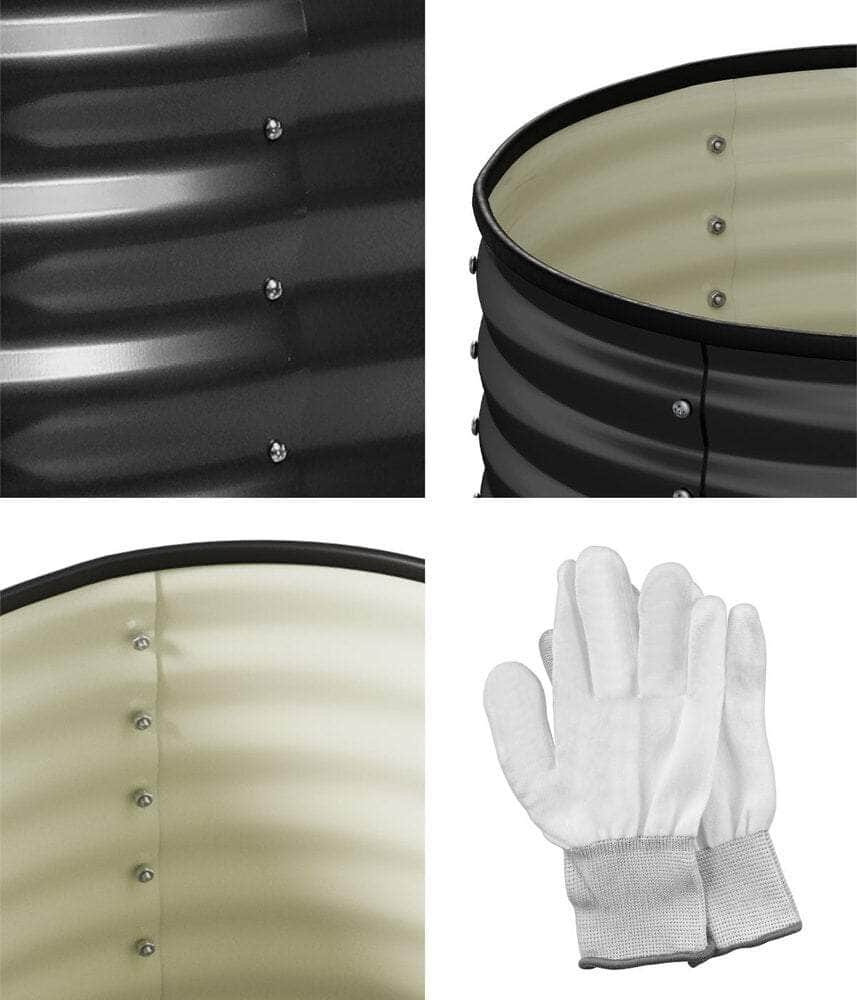 Garden Bed 80x68cm Galvanised Steel Round