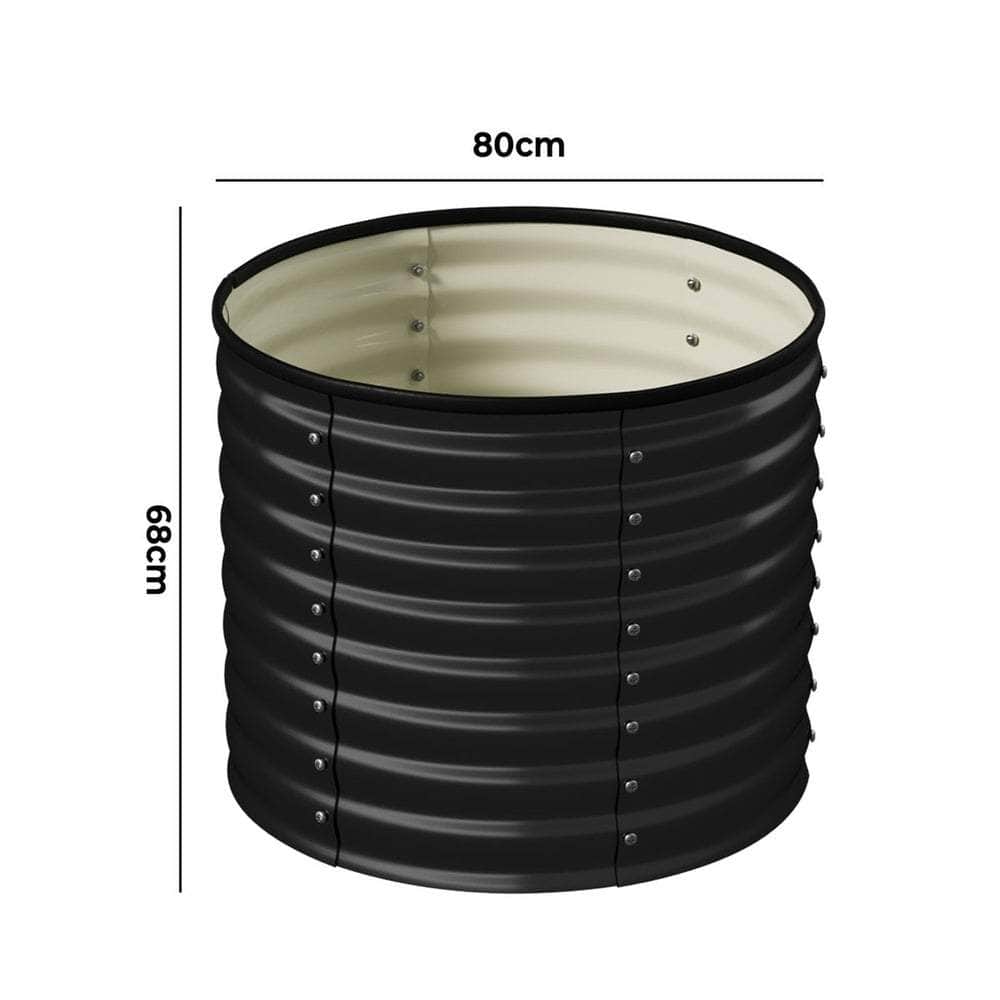 Garden Bed 80x68cm Galvanised Steel Round