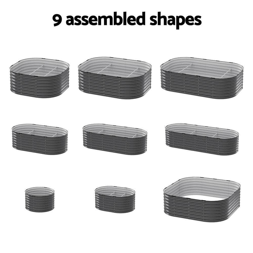Garden Bed 9 In 1 Modular Planter Box Raised Container Galvanised with Garden Beds & Planters
