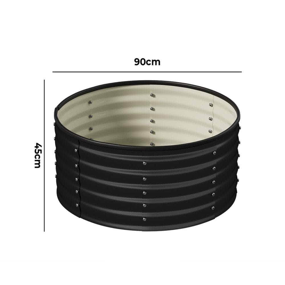 Garden Bed 90x45cm Galvanised Steel Round