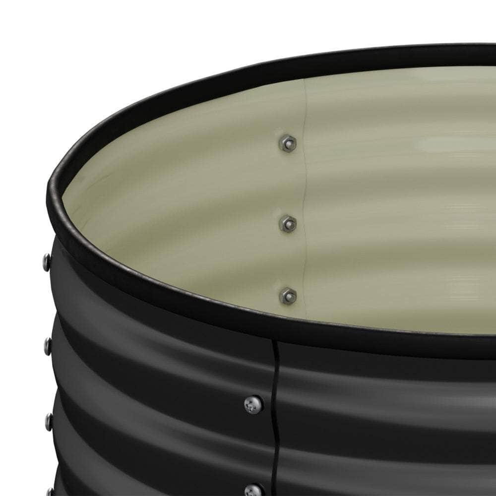 Garden Bed 90x45cm Galvanised Steel Round