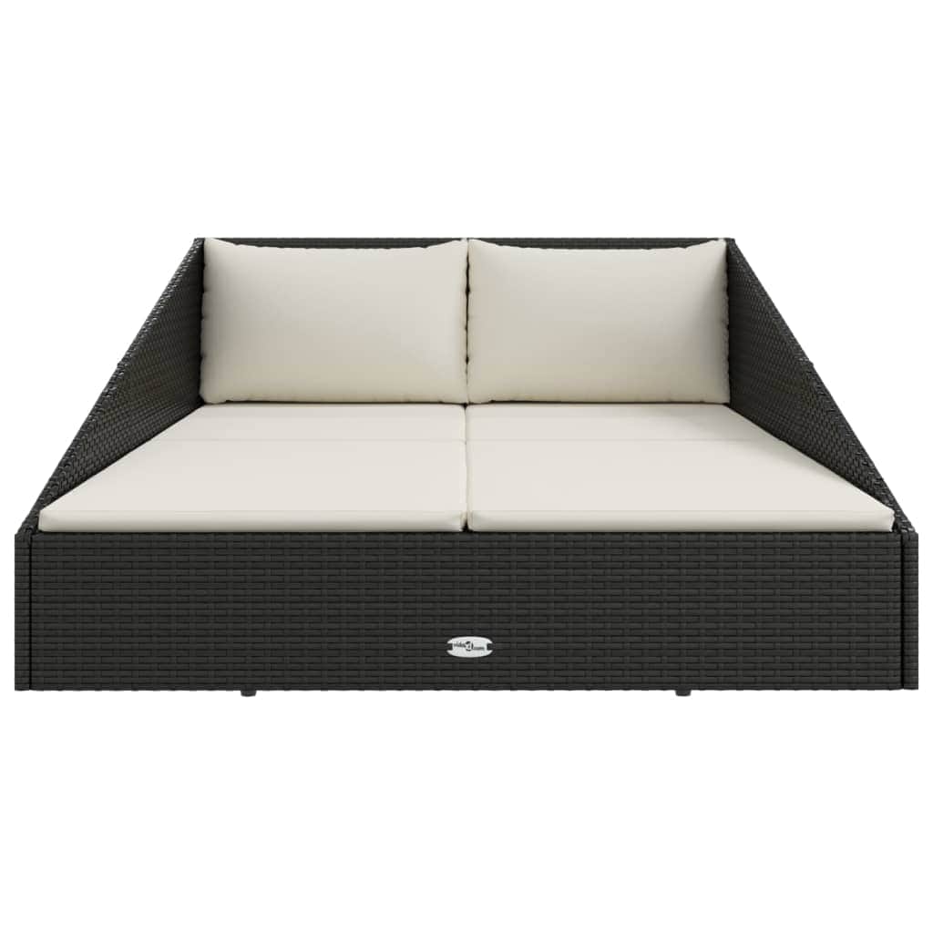 Garden Bed Black Poly Rattan