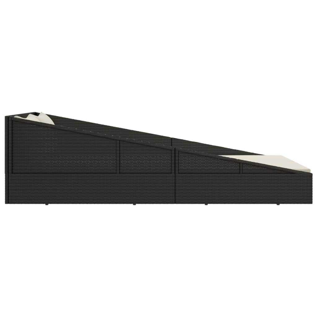 Garden Bed Black Poly Rattan