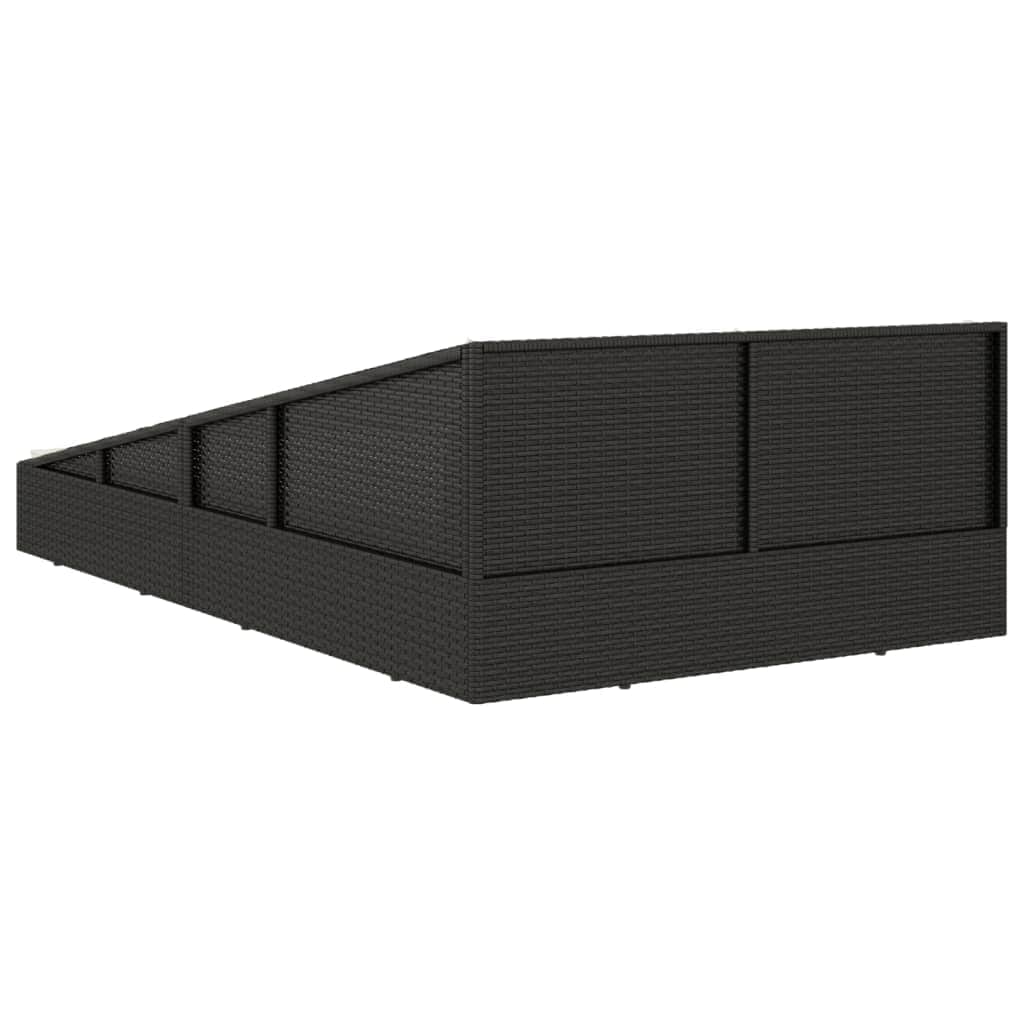 Garden Bed Black Poly Rattan