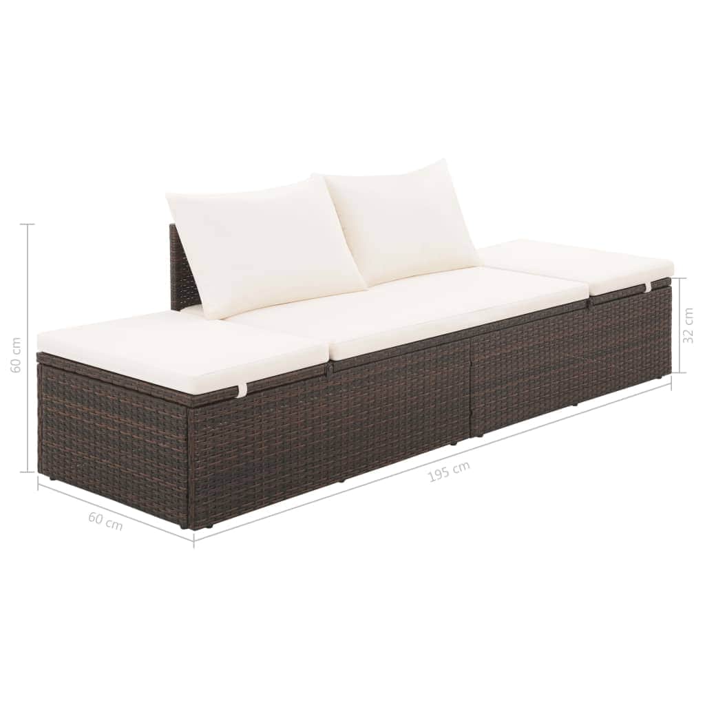Garden Bed Brown Poly Rattan - Simple deals