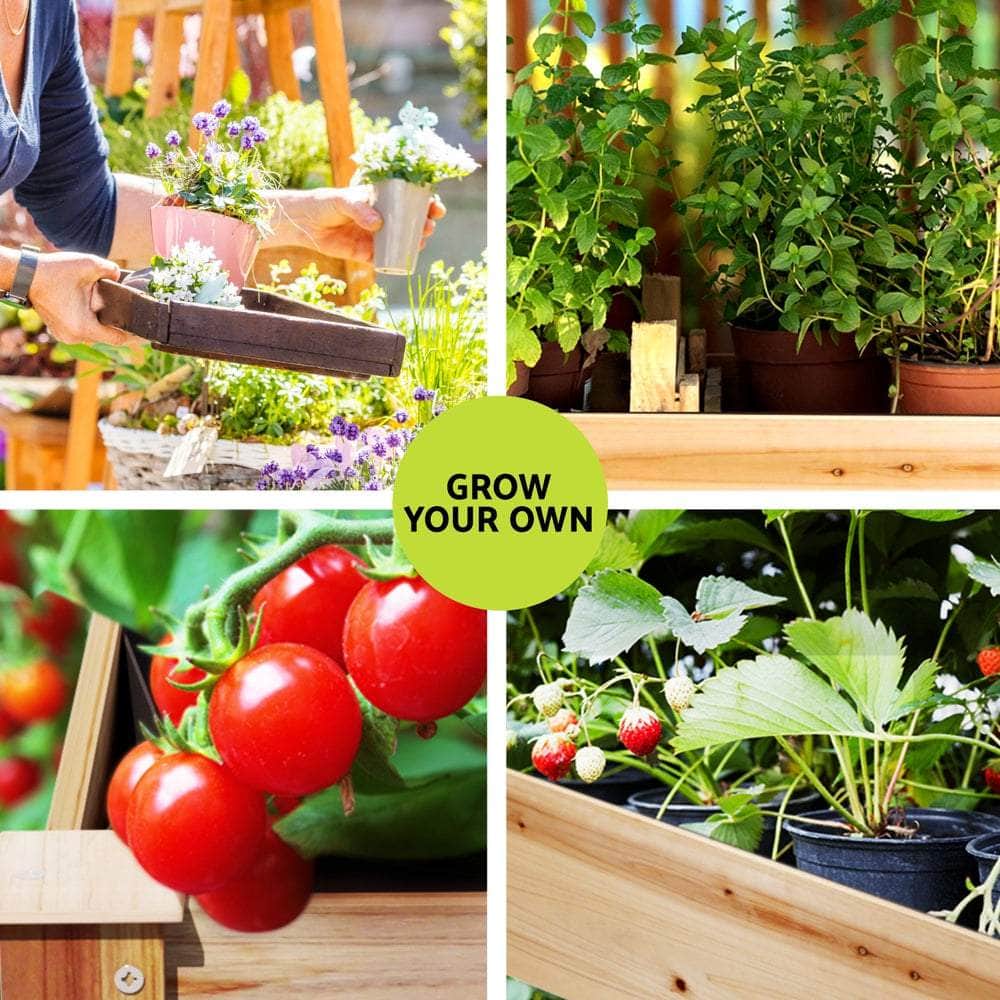 Garden Bed Elevated 120x60x80cm Wooden Planter Box Raised Container | Garden Beds & Planters