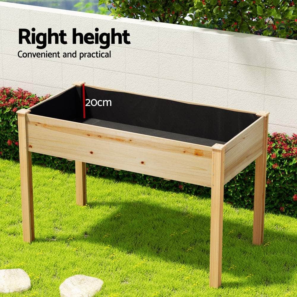 Garden Bed Elevated 120x60x80cm Wooden Planter Box Raised Container, Garden Beds & Planters