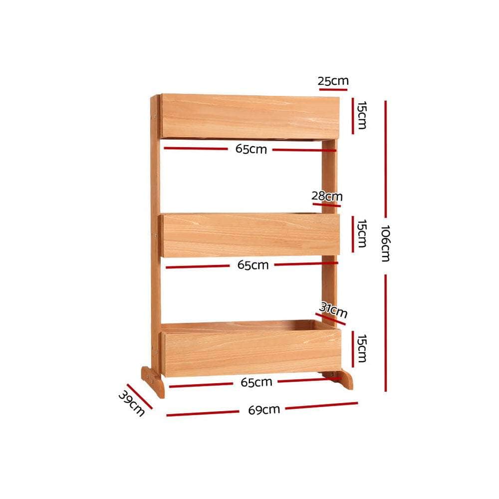 Garden Bed Elevated 69x39x106cm Wooden Planter Box Container Herb