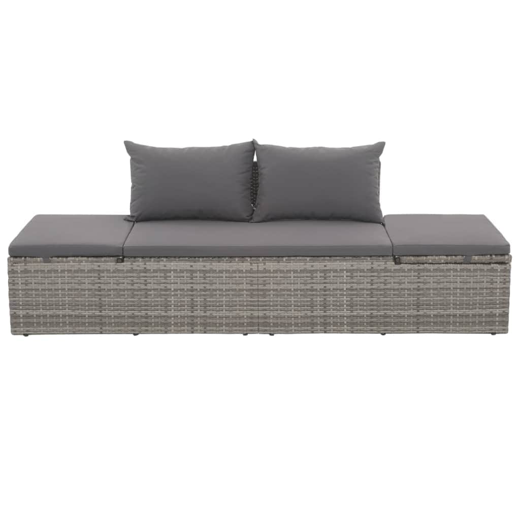 Garden Bed Grey Poly Rattan
