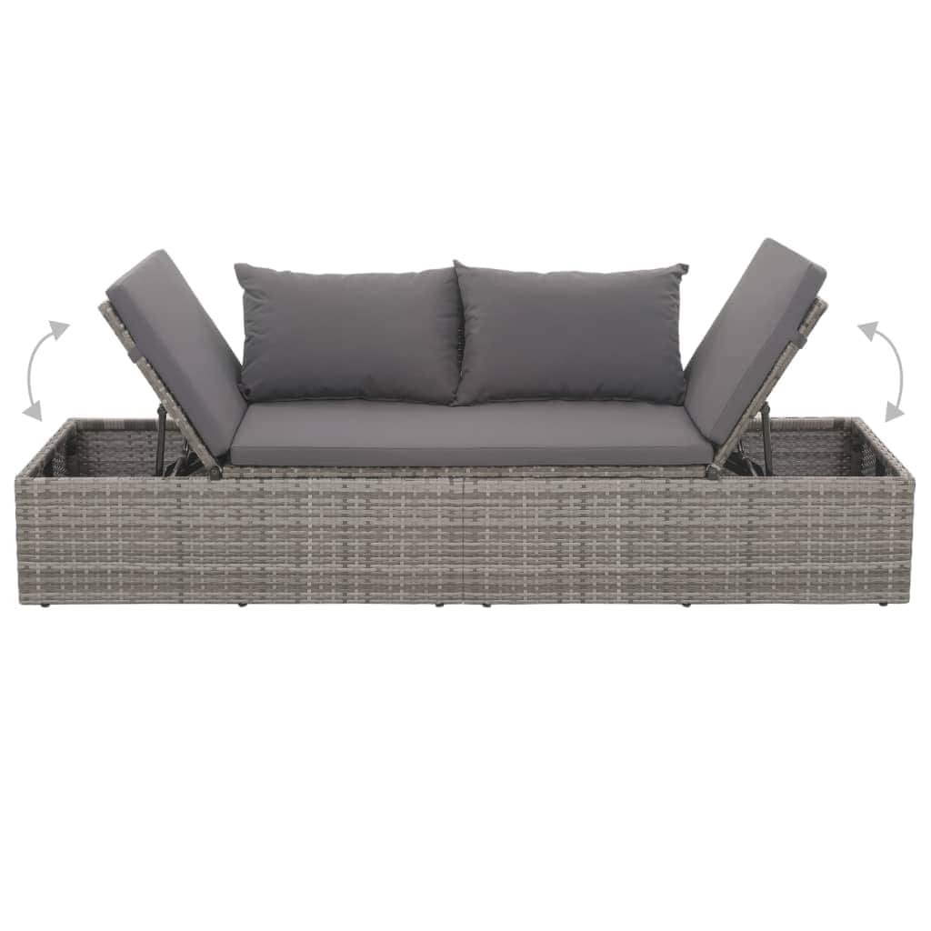 Garden Bed Grey Poly Rattan - Simple deals