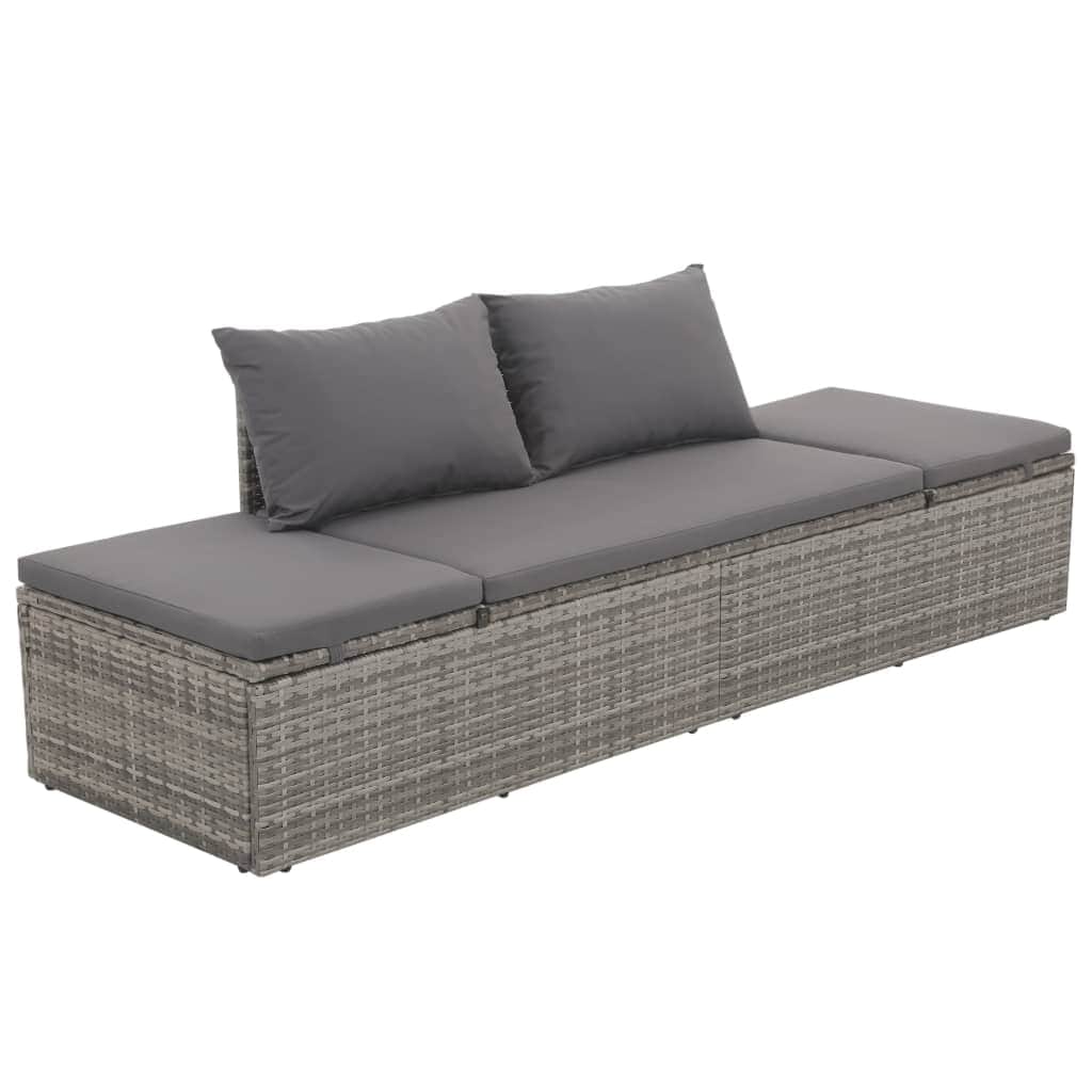 Garden Bed Grey Poly Rattan - Simple deals