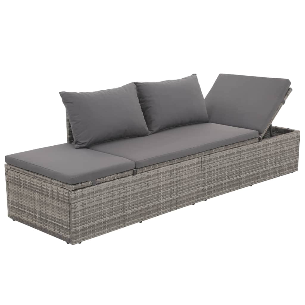 Garden Bed Grey Poly Rattan - Simple deals