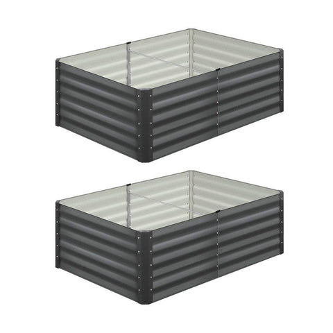 Garden Bed Kits Raised Instant Planter 160x80x45CM Galvanised Steel 2PCS