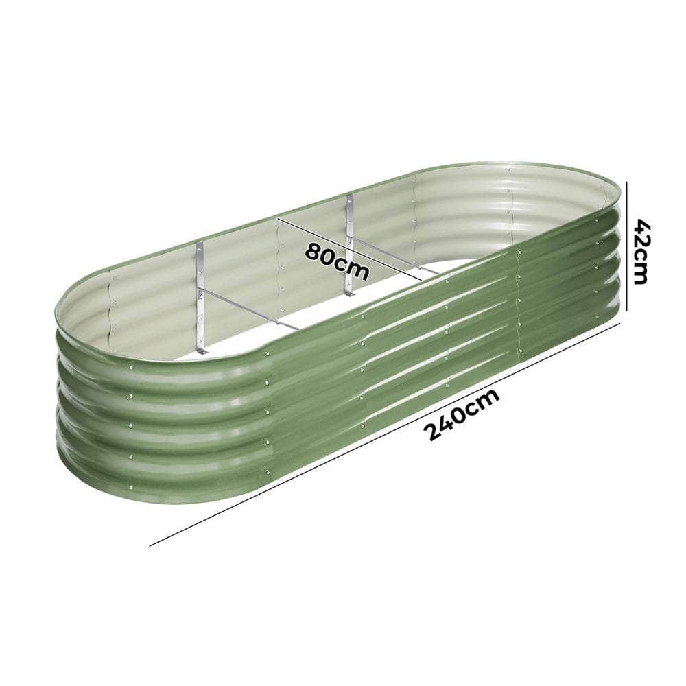 Garden Bed Planter Box Raised Container Galvanised Green