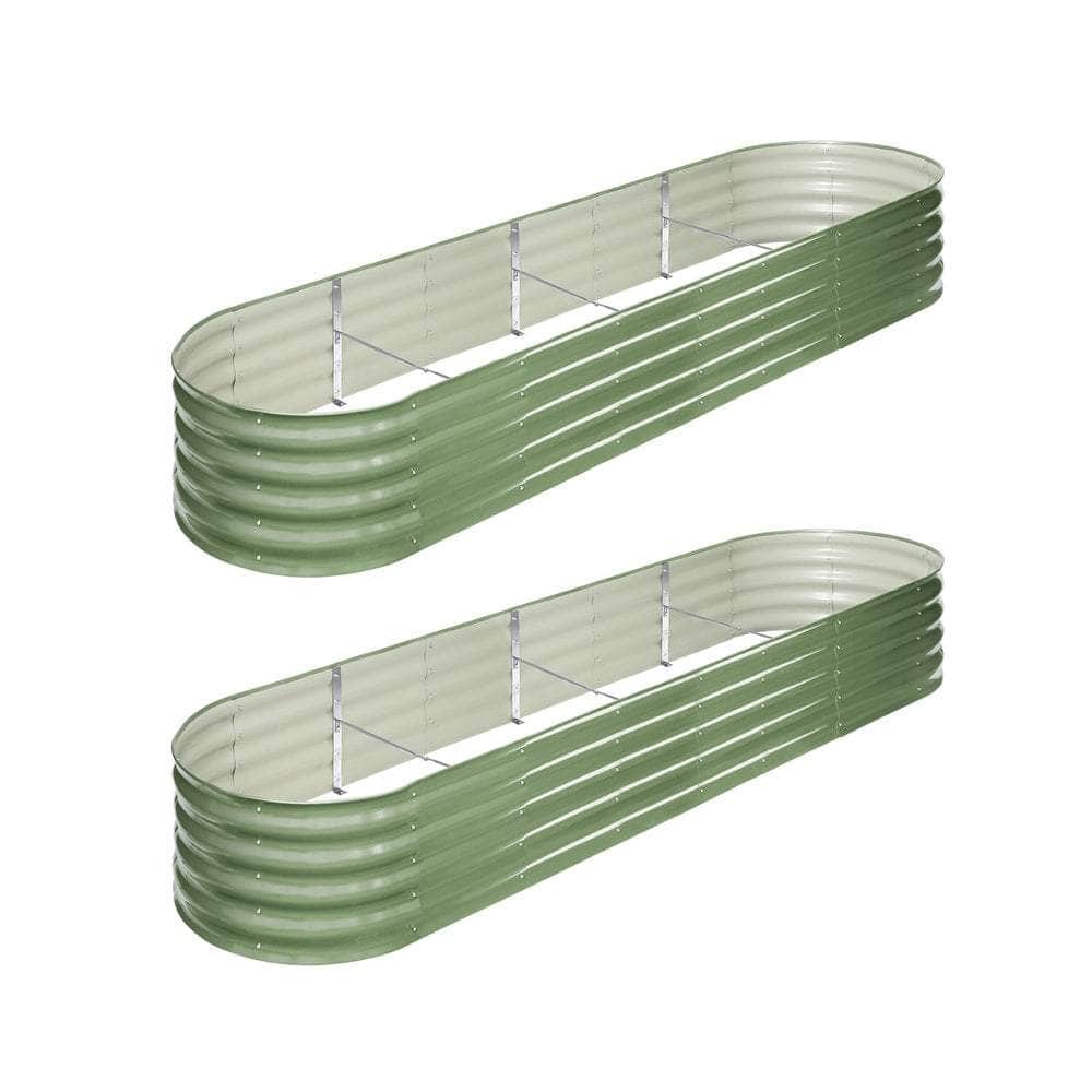 Garden Bed Planter Box Raised Container Galvanised Green
