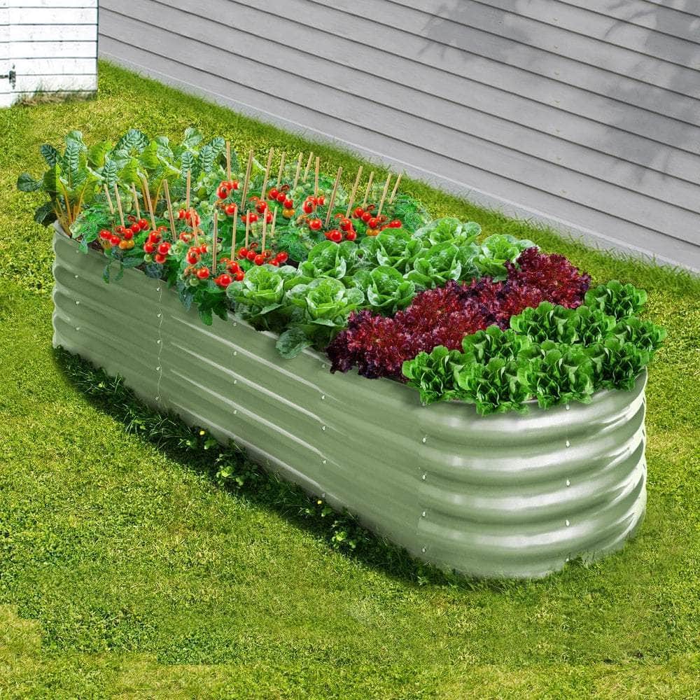Garden Bed Planter Box Raised Container Galvanised Green